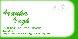 aranka vegh business card